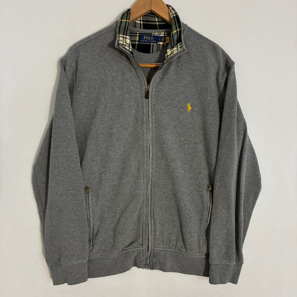 Polo Ralph Lauren Sweater Jacket Men's Large Full Zip Mock Neck Preppy Ivy Money